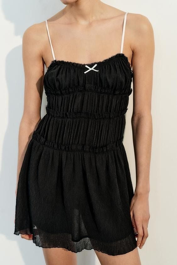 Black Pinteresty Bow Detail Dress