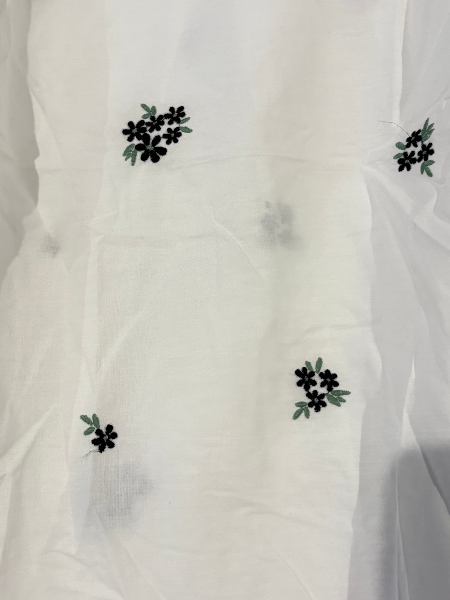 White flower embroidered dress