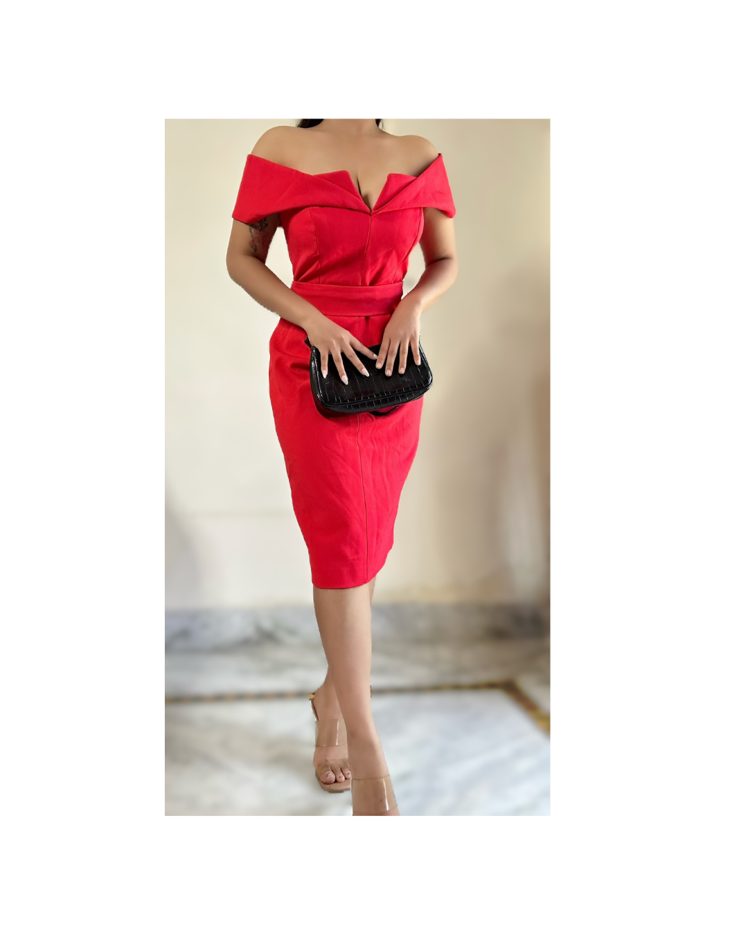 Red Off Shoulder Dress