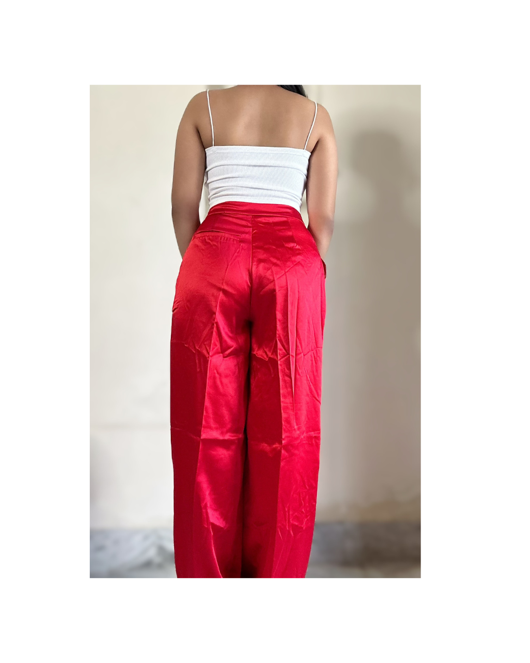 Red Satin trousers