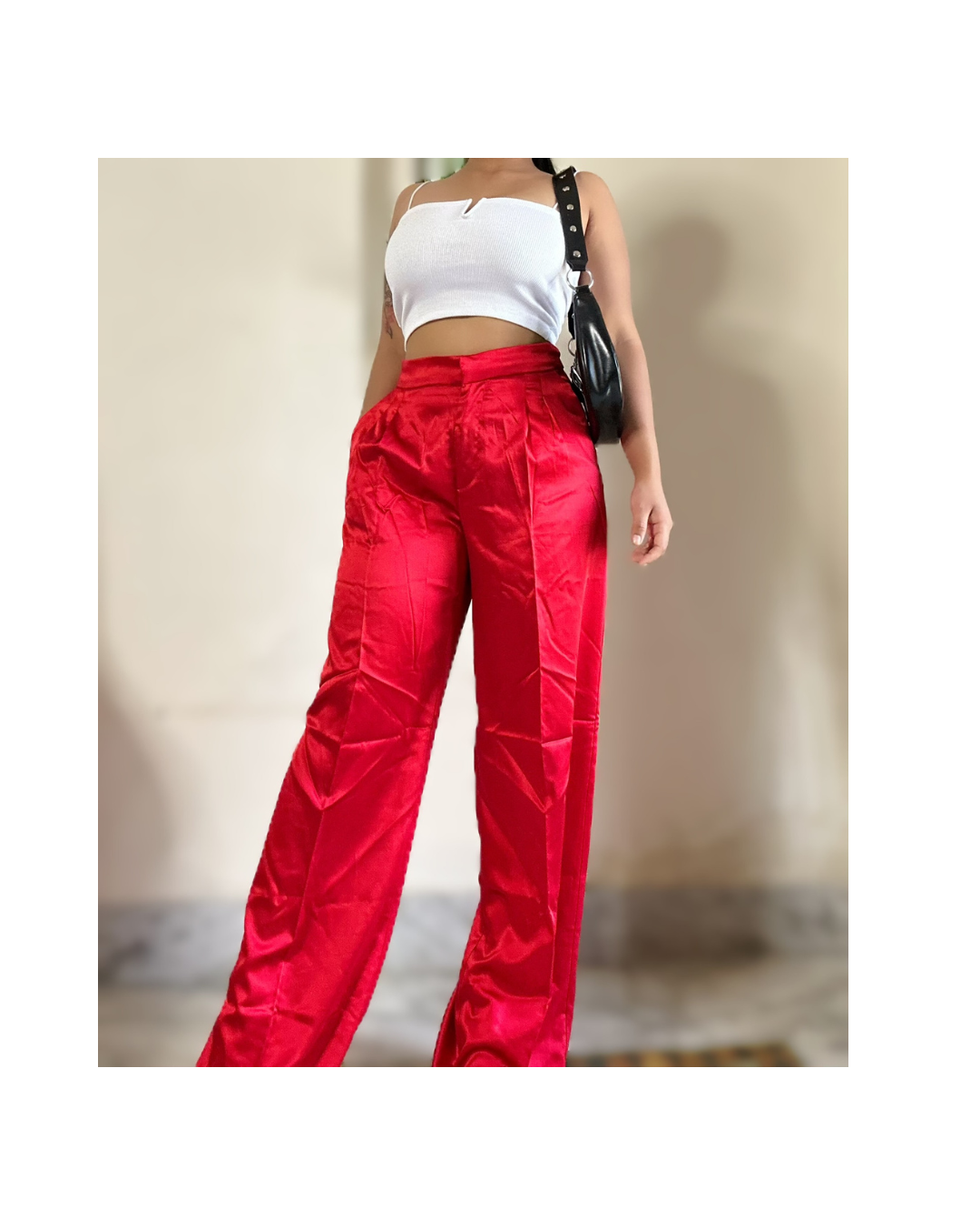 Red Satin trousers